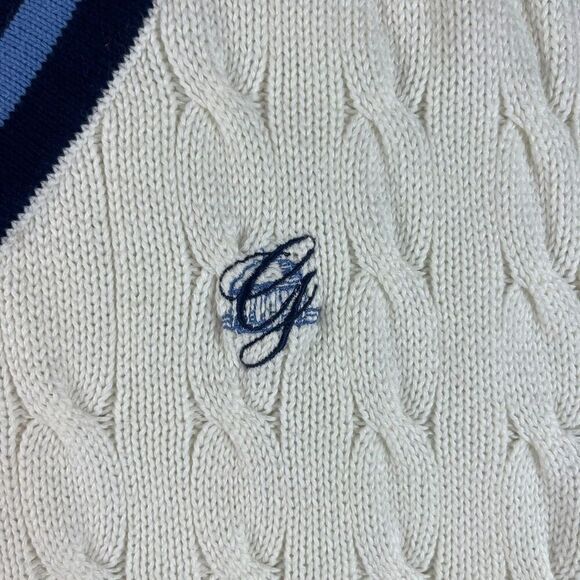 Vtg Polo Ralph Lauren Cricket Cable Knit Sweater Vest Tennis Logo Sleeveless XL - Picture 3 of 12